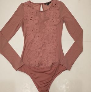 NWOT SHEER MESH LACE BODYSUIT SZ M